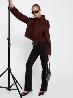 Macquarie Faux Suede Jacket Currant