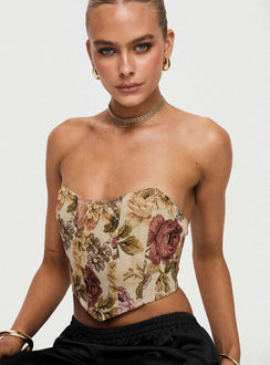 Wilsone Strapless Bustier Top Multi