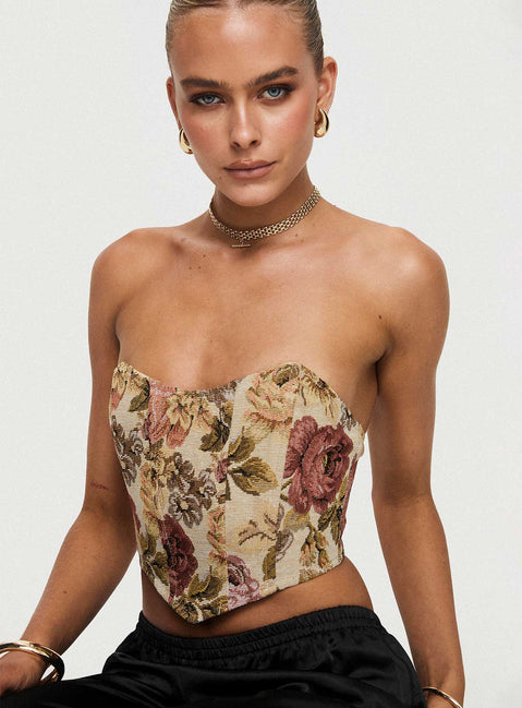 Wilsone Strapless Bustier Top Multi