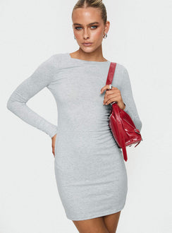Lex Long Sleeve Mini Dress Grey Marle
