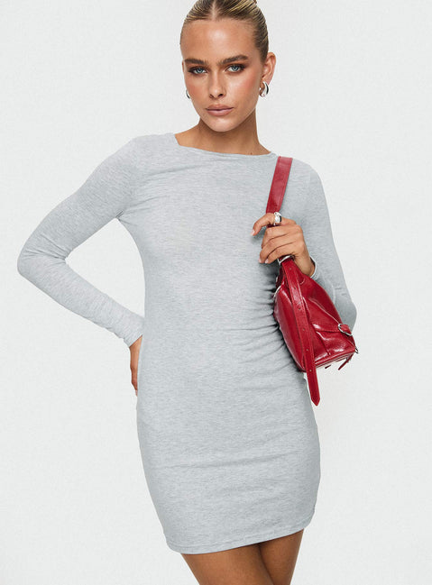 Lex Long Sleeve Mini Dress Grey Marle