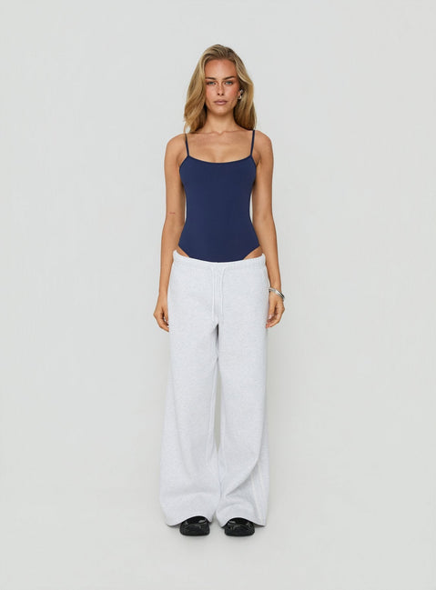 Daily Define Thin Strap Low Back Bodysuit Navy