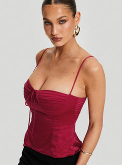 Hildy Tie Back Top Red