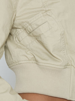 Arwyn Fitted Bomber Jacket Taupe