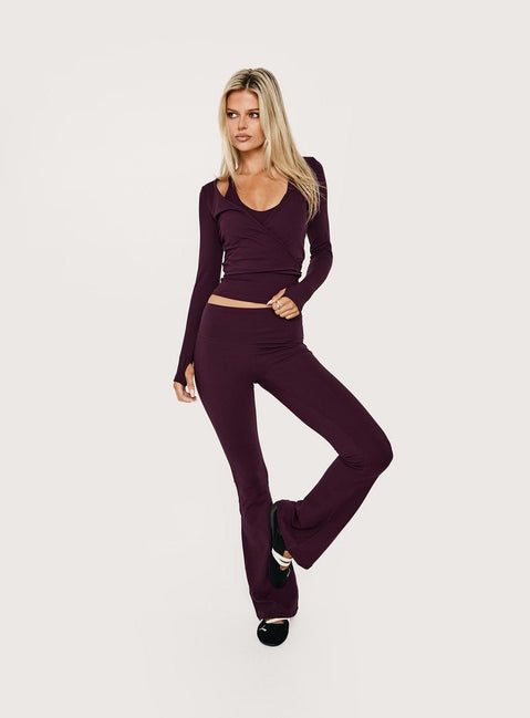 Pirouette Active Wrap Top Plum