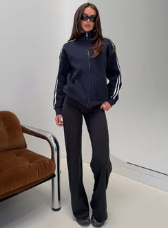 Keeran Funnel Neck Fleece Jumper Navy / White