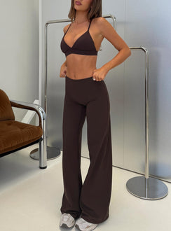 Velora Active Wide Leg Pants Chocolate