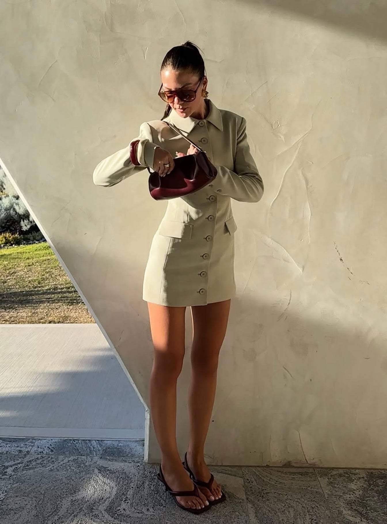 Cheri Long Sleeve Mini Dress Matcha