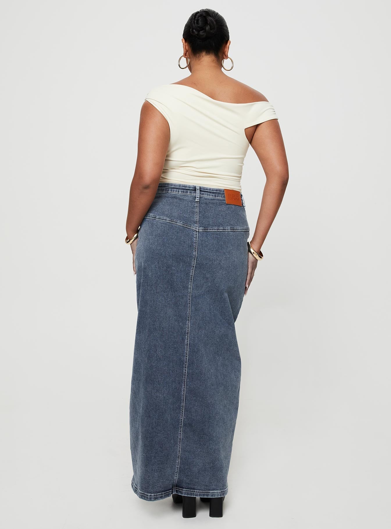 product Batkins Maxi Skirt Dark Wash Denim Princess Polly  Maxi 