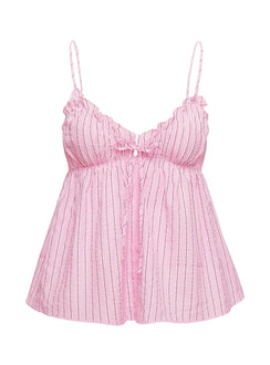 product Princess Polly Abigayle Top Pink Stripe Sleeveless V-Neck 