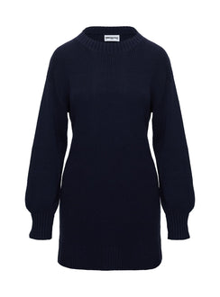 back view of model wearing Princess Polly Amsterdam Sweater Navy Long 