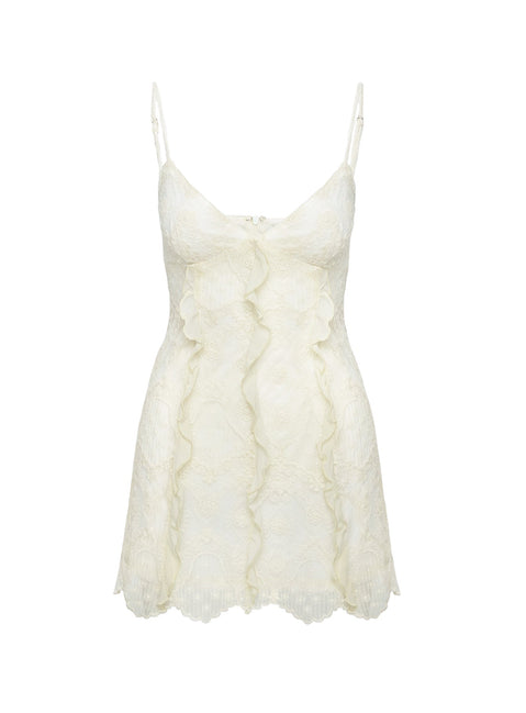 product Princess Polly Ariadne Mini Dress Cream V-Neck 