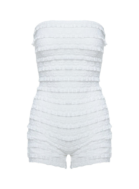 Ayver Strapless Playsuit White