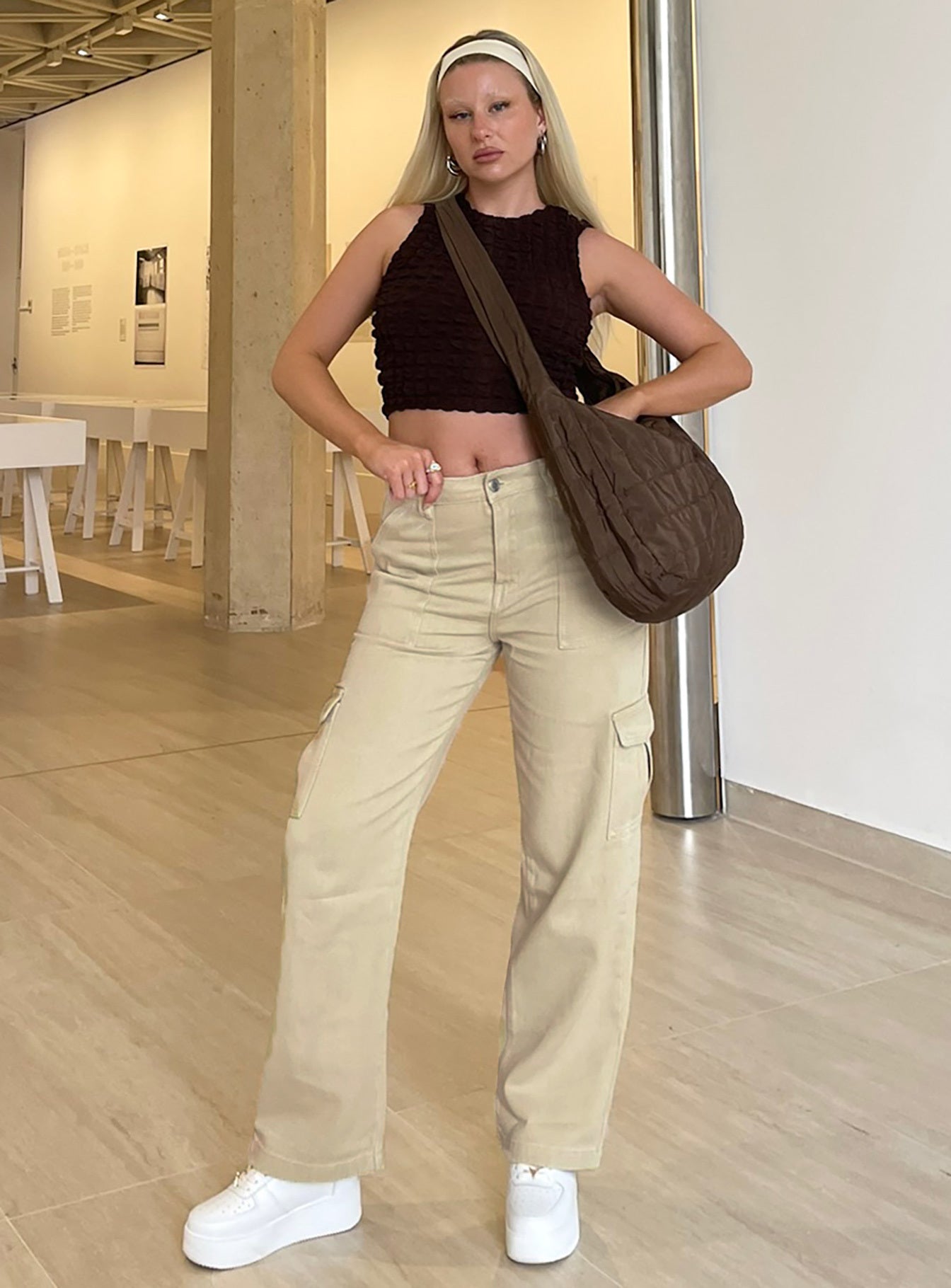 product Princess Polly  Adelaide Cargo Jeans Stone