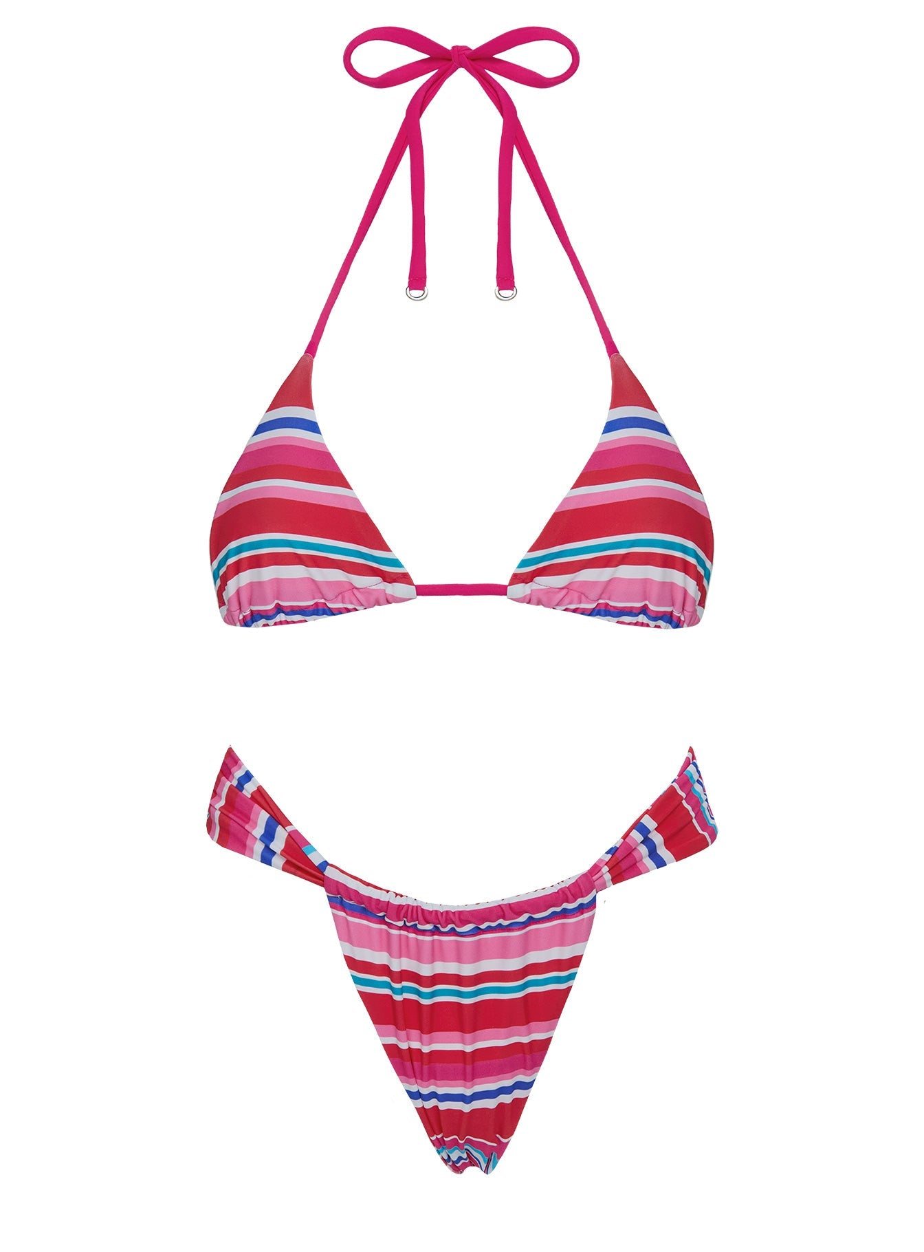 Sandbar Triangle Bikini Top Pink Stripe