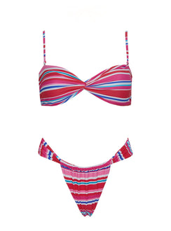 Amplitude Bikini Top Pink / Blue Stripe