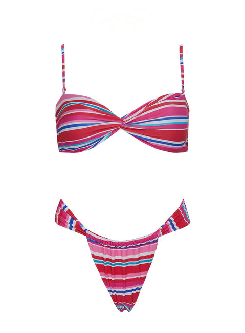 Amplitude Bikini Top Pink / Blue Stripe