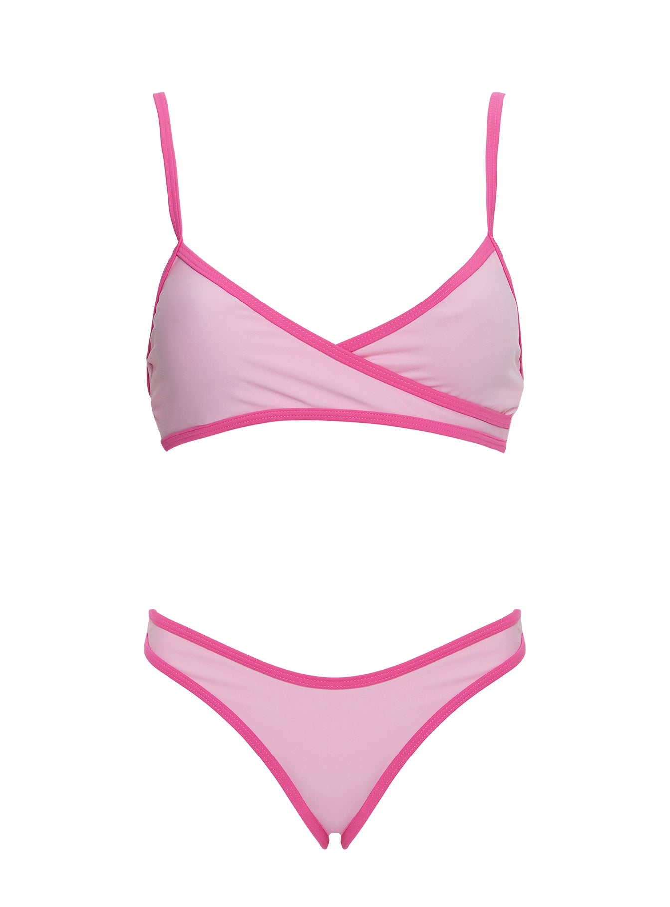 Ailee V Neck Bikini Top Pink