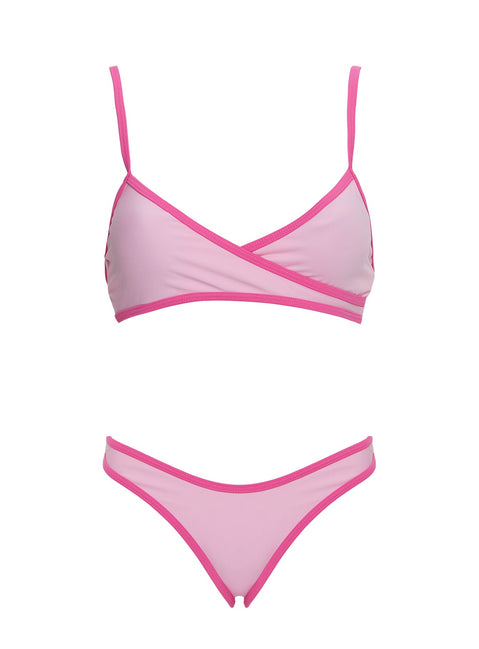 Ailee V Neck Bikini Top Pink