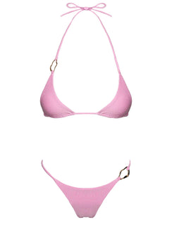 Aimi Glitter Triangle Bikini Top Pink