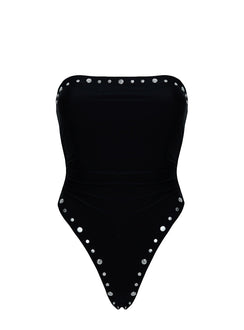 Alamia Strapless Studded One Piece Black