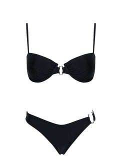 Alexea Hardware High Side Bikini Bottoms Black