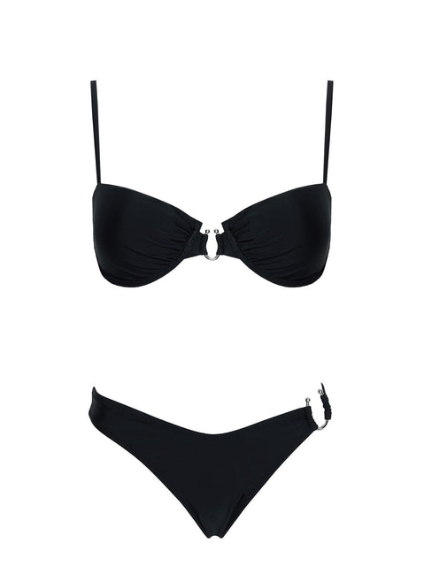 Alexea Hardware High Side Bikini Bottoms Black