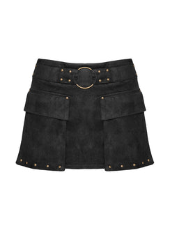 product Princess Polly Aventura Hardware Skort Black High Waisted Shorts 