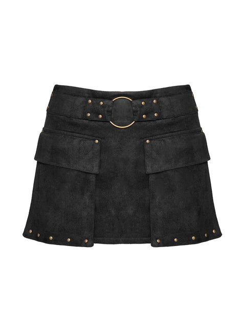 product Princess Polly Aventura Hardware Skort Black High Waisted Shorts 