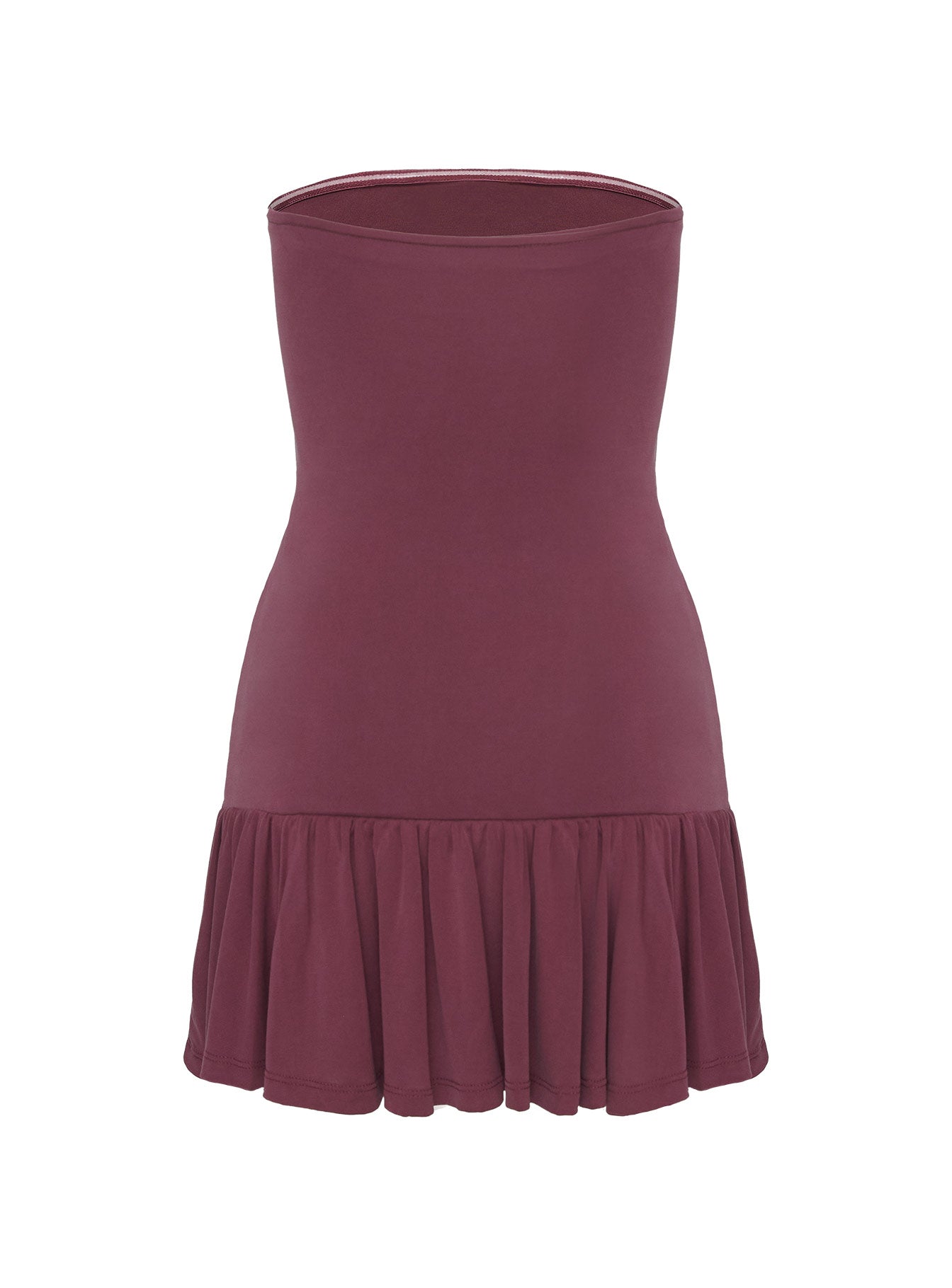 Love Lingers Strapless Mini Dress Burgundy Petite