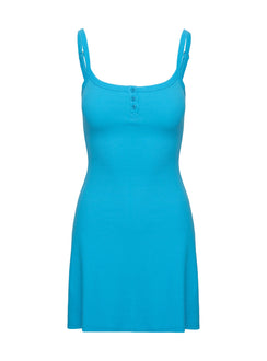 product Princess Polly Baseline Rib Mini Dress Blue Scoop Neck 