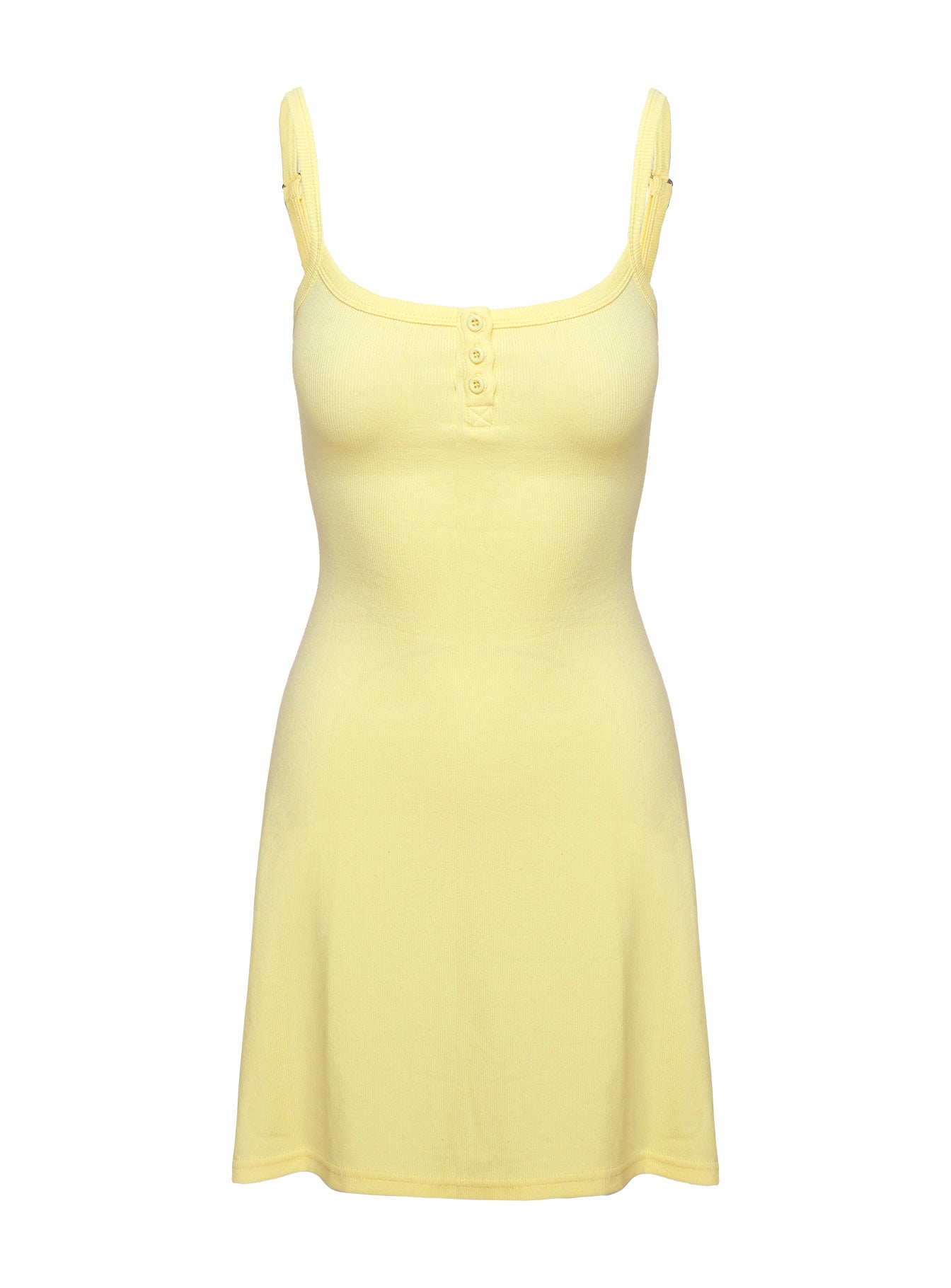 product Princess Polly Baseline Rib Mini Dress Yellow Scoop Neck 