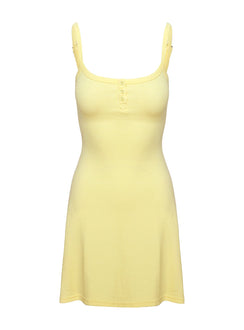 product Princess Polly Baseline Rib Mini Dress Yellow Scoop Neck 