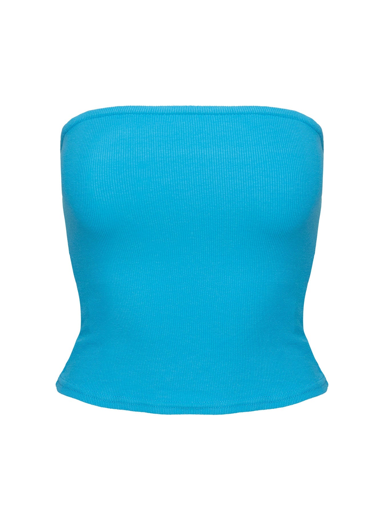 product Princess Polly Baseline Strapless Rib Top Blue Sleeveless straight 