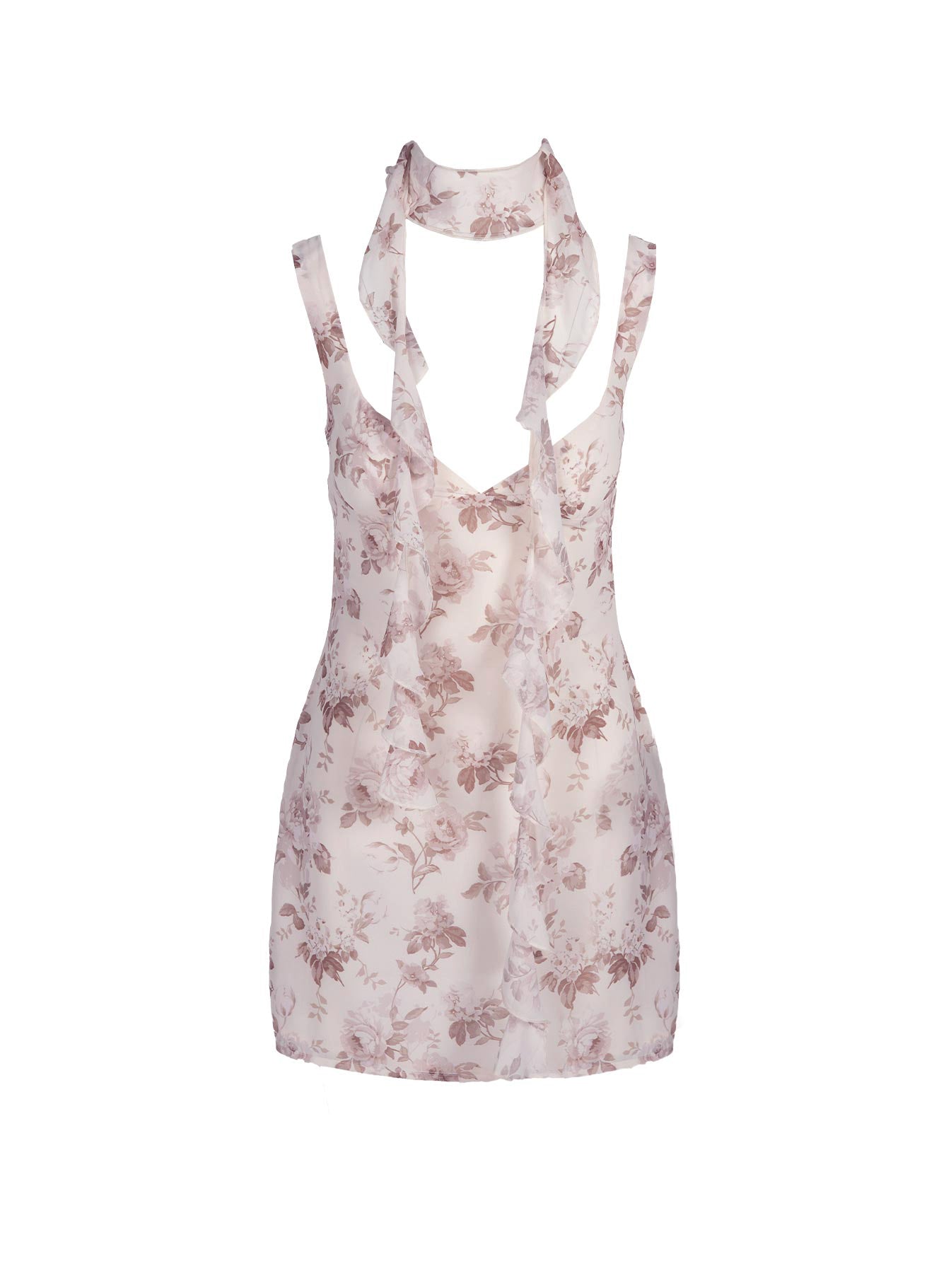 product Princess Polly Sweetheart Neckline  Big Dreams Floral Scarf Mini Dress Cream