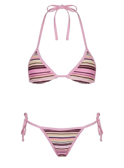 Beasley Tie Side Bikini Bottoms Pink / Yellow Stripe