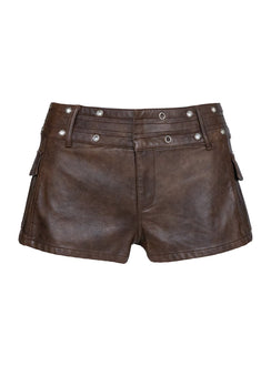 product Princess Polly Born To Ride Shorts Washed Brown Low Rise Shorts 