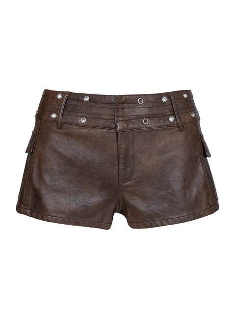 product Princess Polly Born To Ride Shorts Washed Brown Low Rise Shorts 