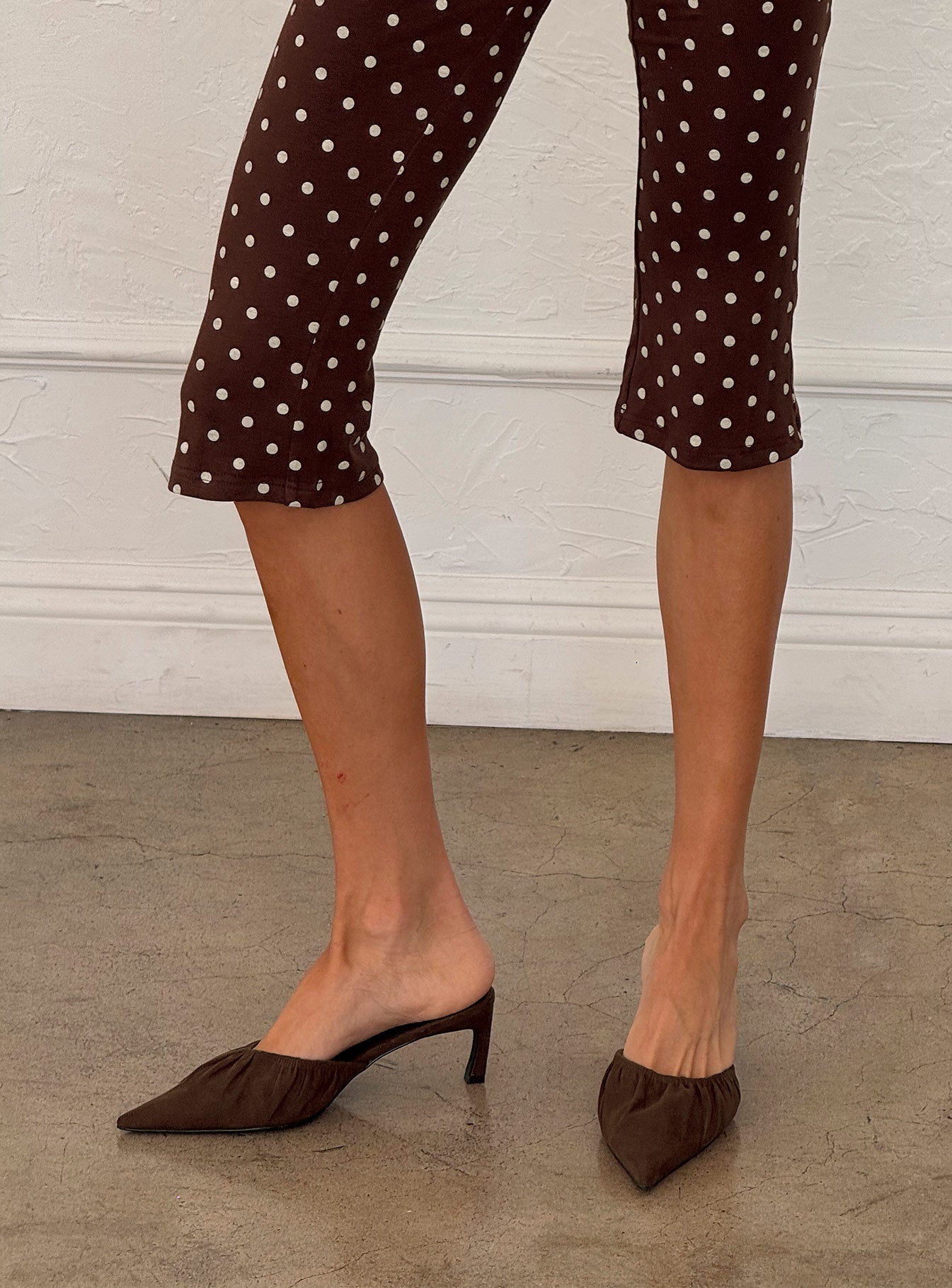 Admiration Pointed Toe Faux Suede Heels Brown