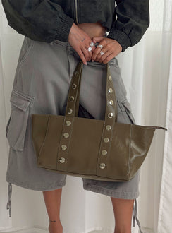 Fever Dreams Eyelet Shoulder Bag Khaki