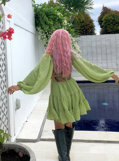 product Princess Polly Scoop Neck  Danny Long Sleeve Mini Dress Green