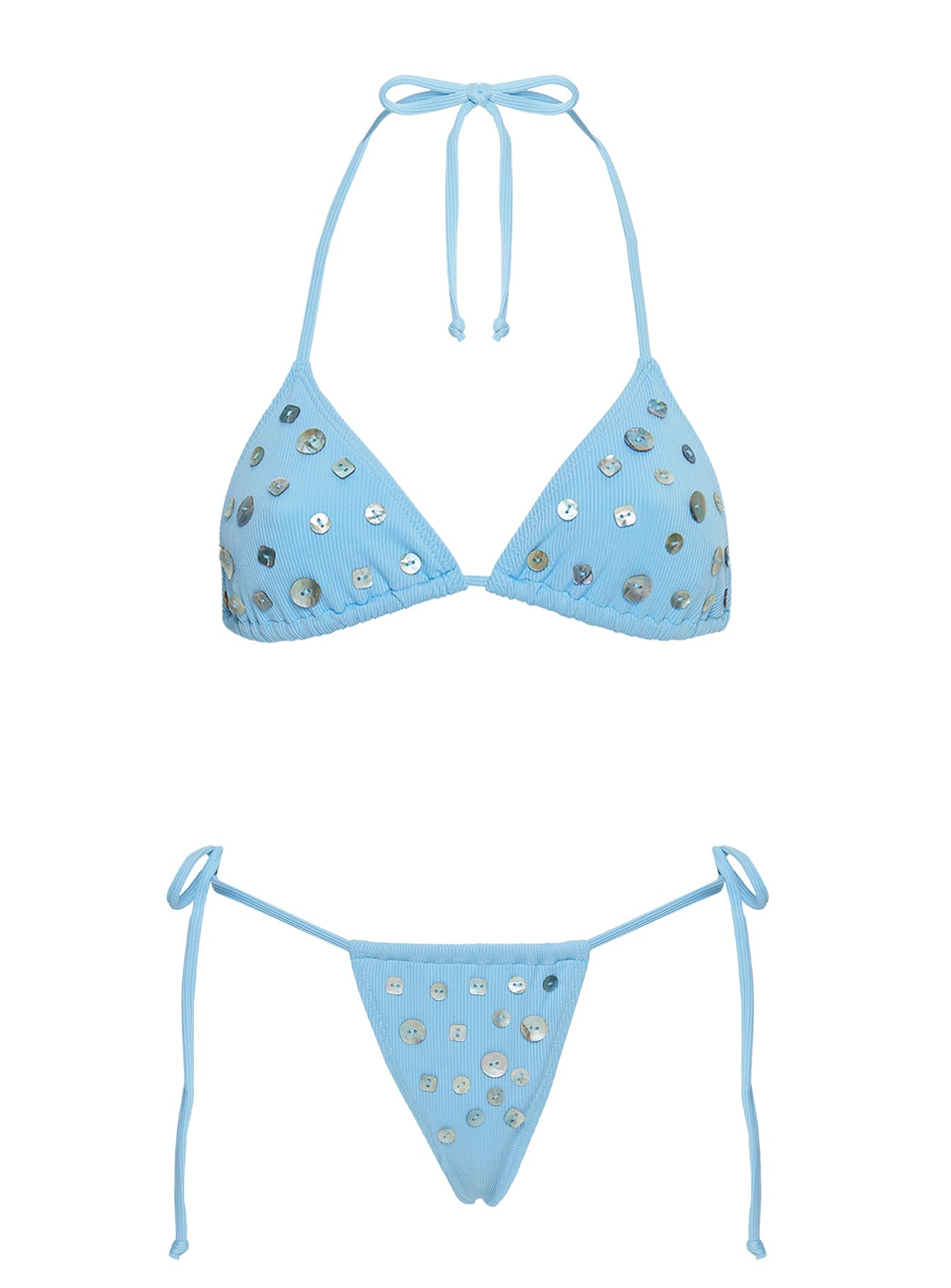 Delora Tie Side Cheeky Bikini Bottoms Blue