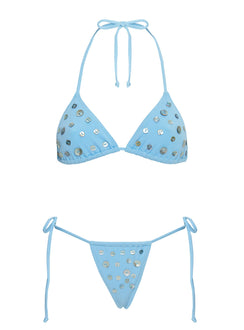Delora Triangle Shell Bikini Top Blue
