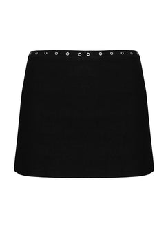 product Princess Polly Disclosure Eyelet Skort Black High Waisted Shorts 