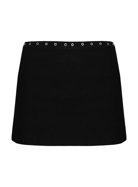 product Princess Polly Disclosure Eyelet Skort Black High Waisted Shorts 