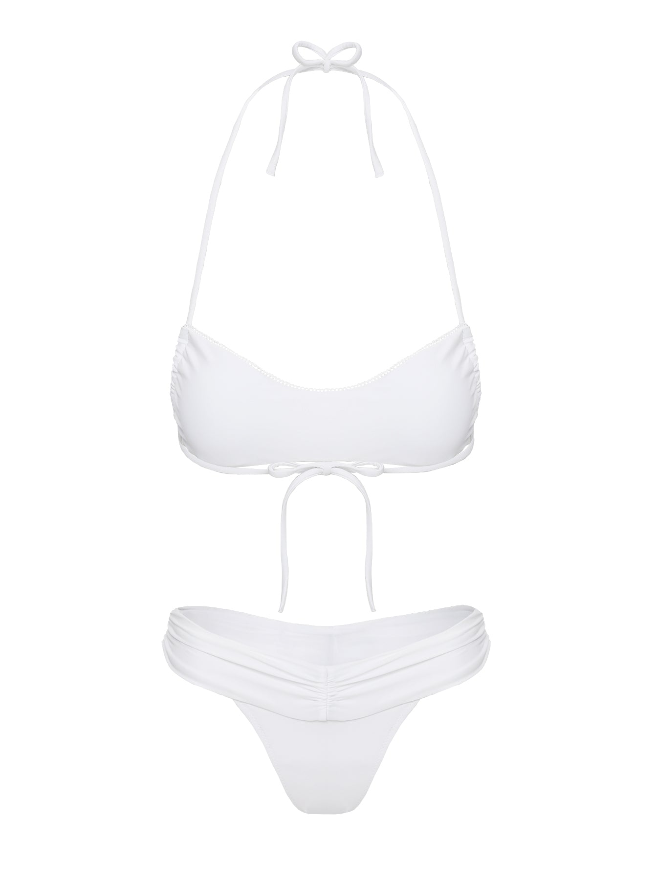 Pool Side High Cut Bikini Bottoms White