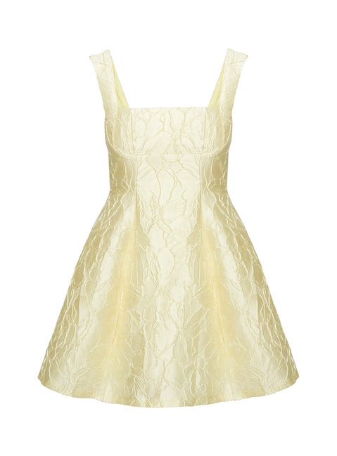 product Princess Polly Eloquent Mini Dress Light Yellow Square Neck 