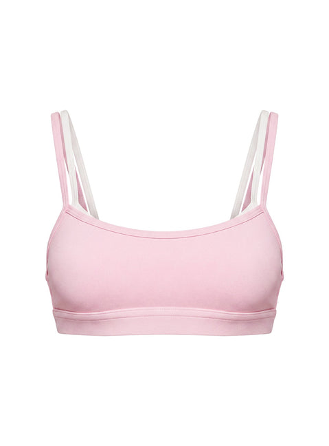 Exhilarate Layered Crop Top Pink / White