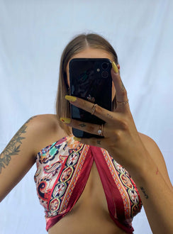 Gemini Satin Scarf Burgundy