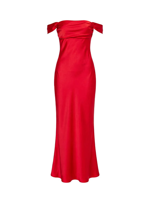 Azura Off The Shoulder Maxi Dress Red